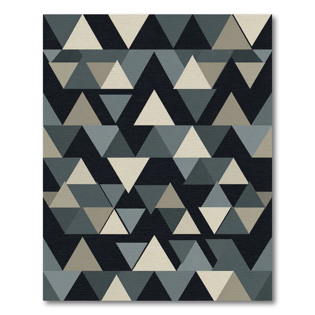 Modern Geometric Triangle Gray Monochrome Area Rug