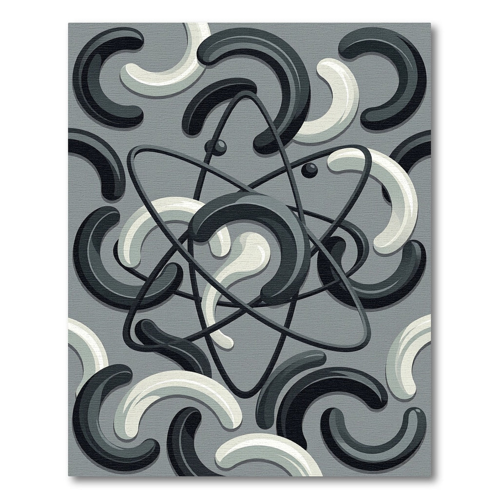 Monochromatic Atom Orbit Swirl Rug