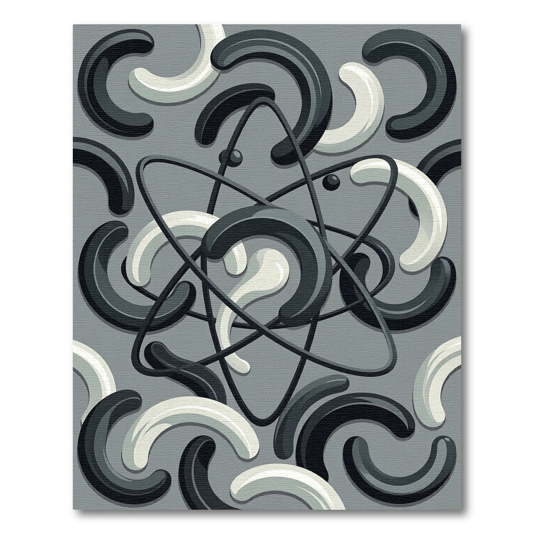 Monochromatic Atom Orbit Swirl Rug