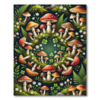 Enchanted Forest Mushroom Botanical Medallion Rug