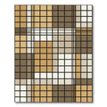Neutral Tones Plaid Square Composition Rug