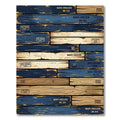 Rustic Navy Plank Distressed Weathered Aesthetic Rug