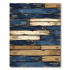 Rustic Navy Plank Distressed Weathered Aesthetic Rug