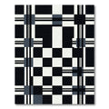 Black White Modern Grid Plaid Rug