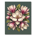 Elegant Pink Magnolia Floral Botanical Rug