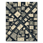 Modern Architectural Aerial Cityscape Grid Rug
