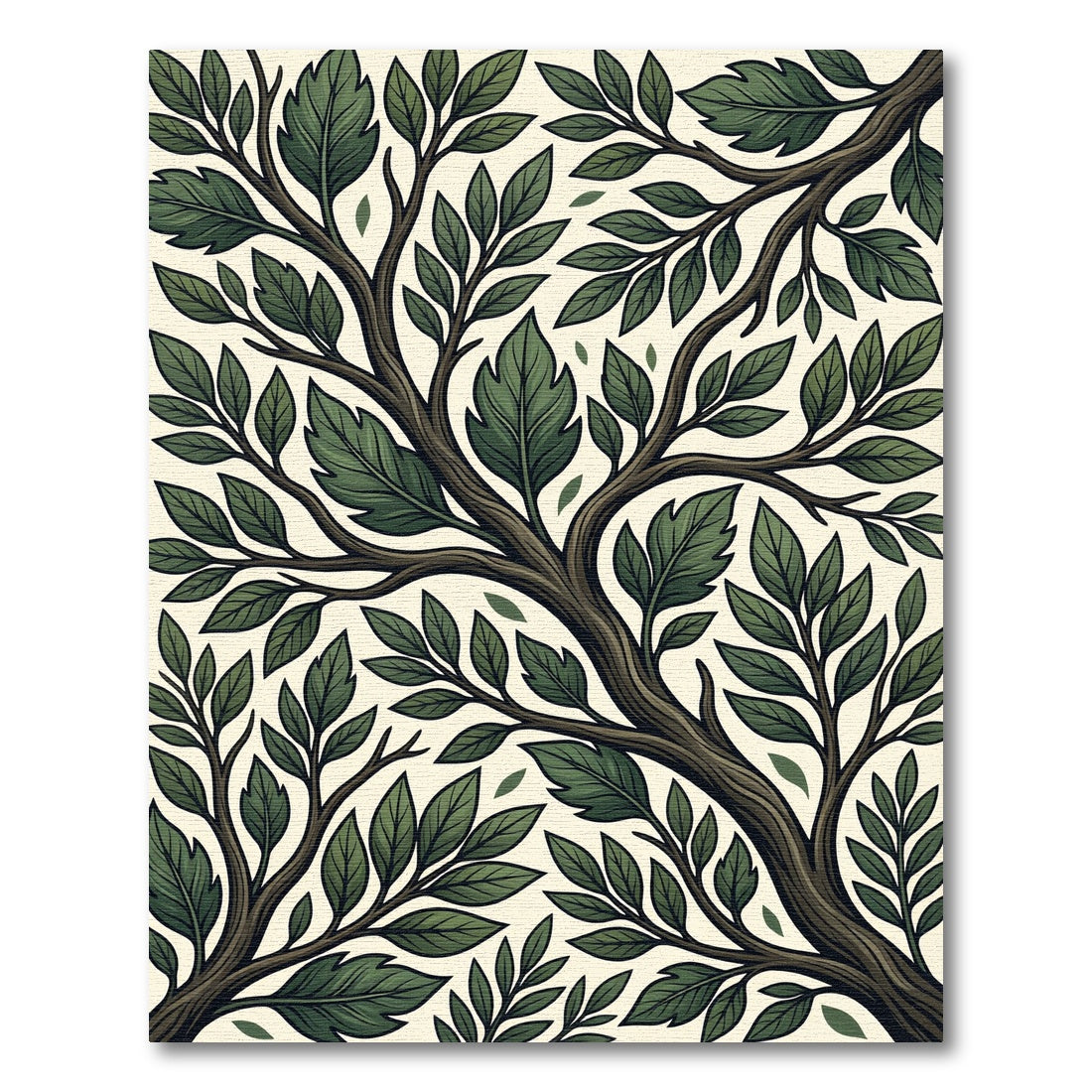 Elegant Verdant Forest Branch Canopy Rug