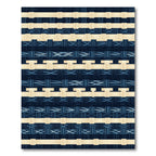 Midnight Navy Indigo Woven Linear Grid Rug