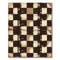 Distressed Earthy Checkered Grid Rug