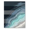 Abstract Teal Wave Layered Tones Rug
