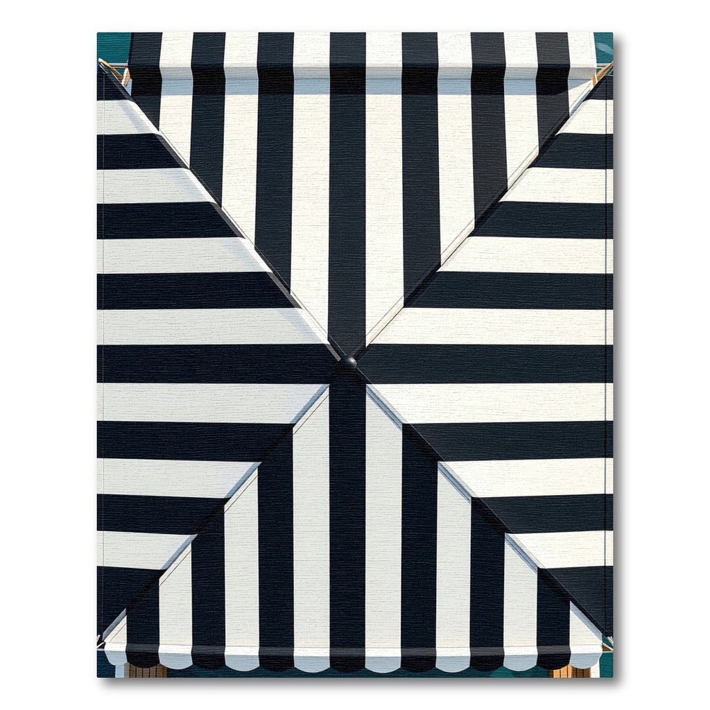 Bold Black White Stripe Geometric Rug