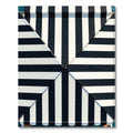 Bold Black White Stripe Geometric Rug