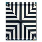 Bold Black White Stripe Geometric Rug