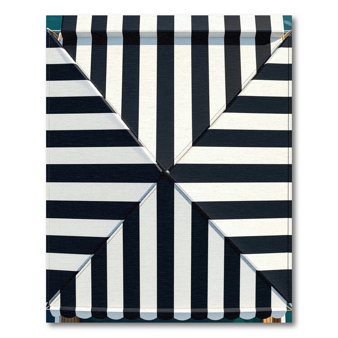 Bold Black White Stripe Geometric Rug