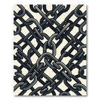 Dark Industrial Interlocking Iron Chain Link Rug