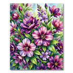 Vibrant Fuchsia Purple Floral Arrangement Rug