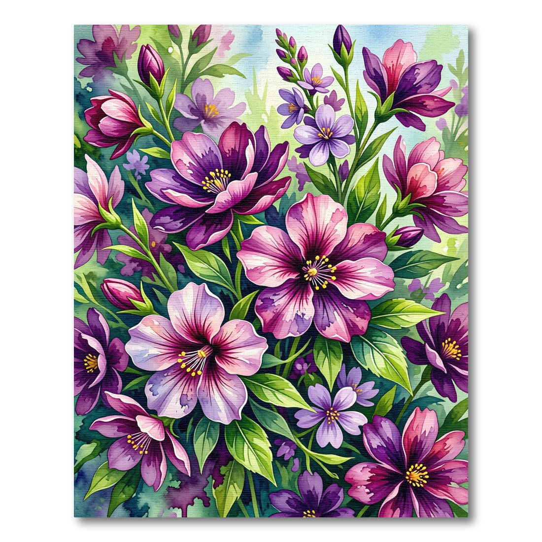 Vibrant Fuchsia Purple Floral Arrangement Rug