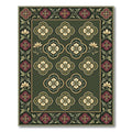 Rich Emerald Quatrefoil Floral Rug
