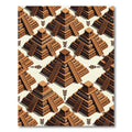 Terracotta Mesoamerican Ziggurat Geometric Step Rug