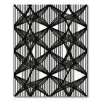 Monochrome Abstract Geometric Intersecting Linear Rug