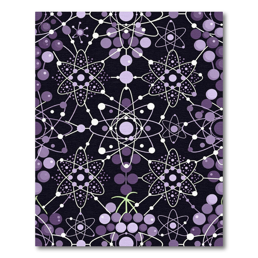 Violet Atom Starburst Network Rug