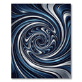 Modern Navy Silver Abstract Swirl Rug