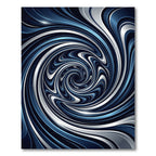 Modern Navy Silver Abstract Swirl Rug
