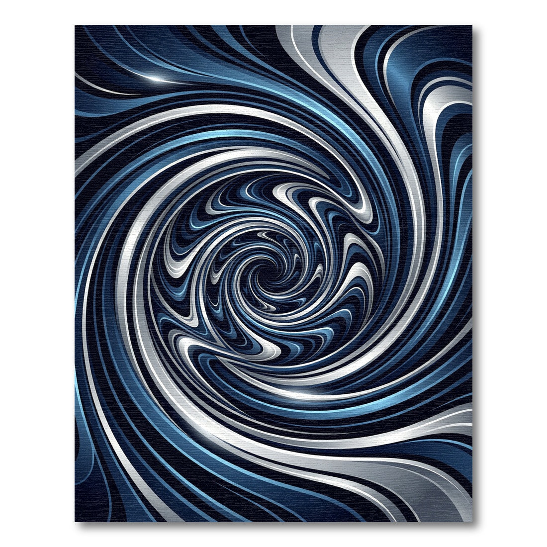 Modern Navy Silver Abstract Swirl Rug