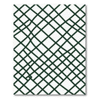 Modern Forest Green Skewed Grid Rug