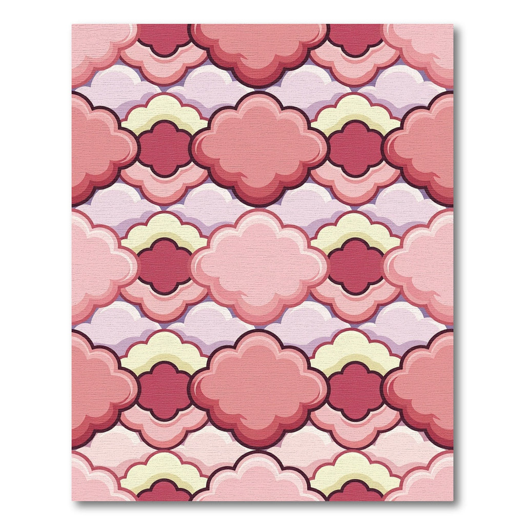 Soft Pink Cloud Repeating Geometric Rug