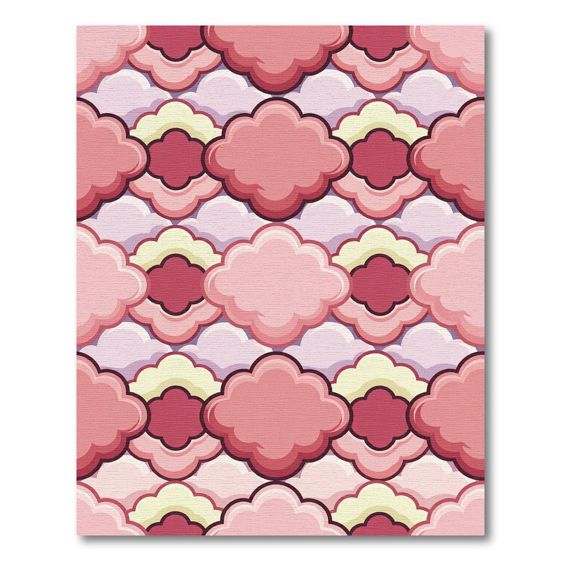 Soft Pink Cloud Repeating Geometric Rug