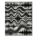 Black White Wave Soundwave Composition Rug