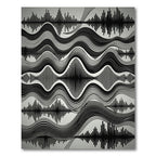 Black White Wave Soundwave Composition Rug