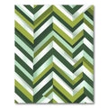 Green Tonal Chevron Angled Lines Rug