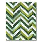 Green Tonal Chevron Angled Lines Rug