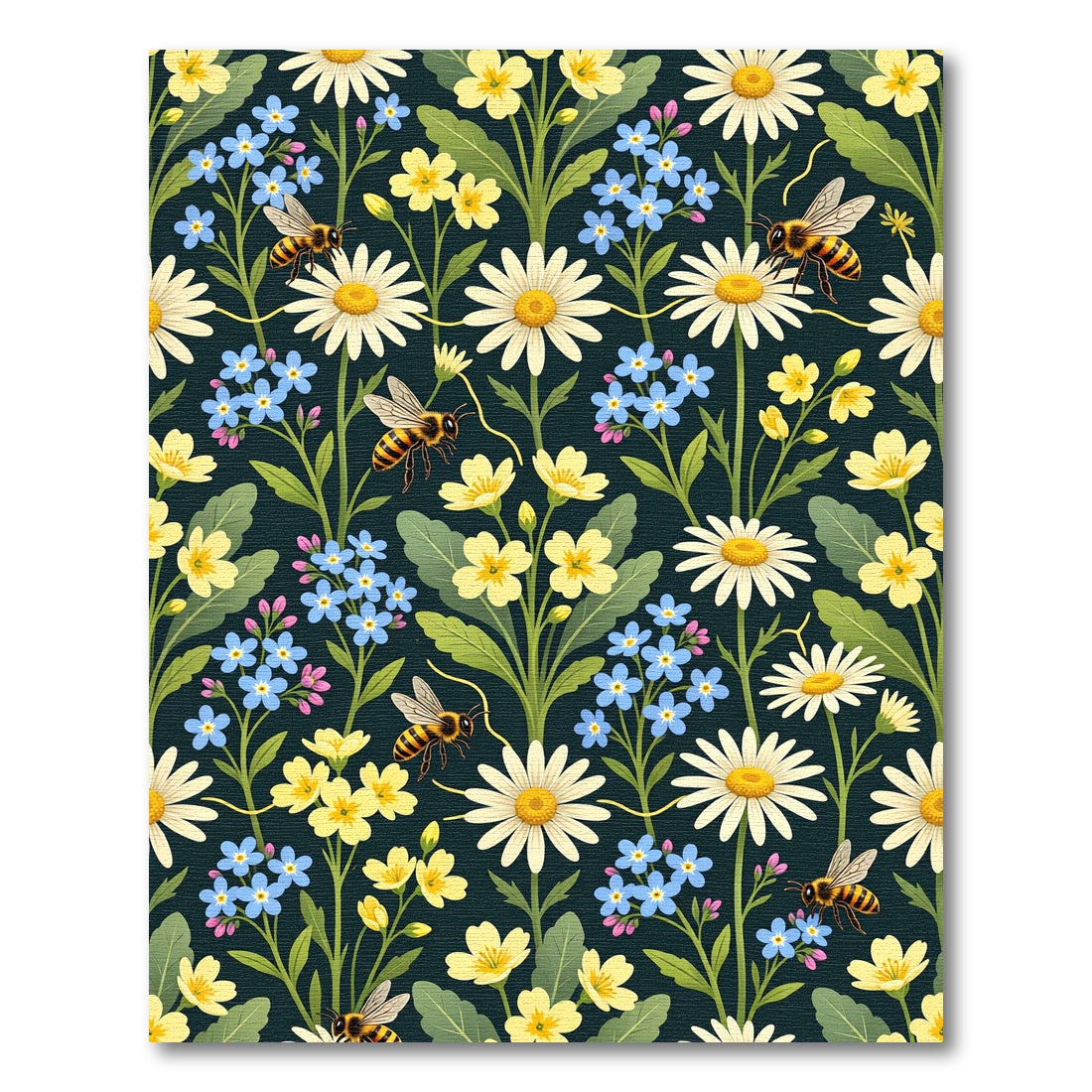 Honey Bee and Wildflower Meadow Rug