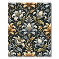 Vintage Floral Gold and Silver Rug