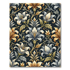Vintage Floral Gold and Silver Rug