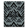 Dark Gray Geometric Mountain Peaks Rug