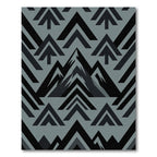 Dark Gray Geometric Mountain Peaks Rug