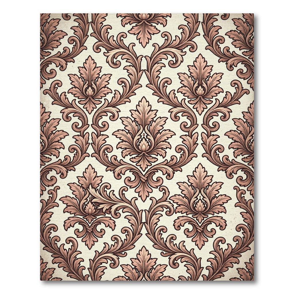 Elegant Beige Rose Acanthus Scroll Rug