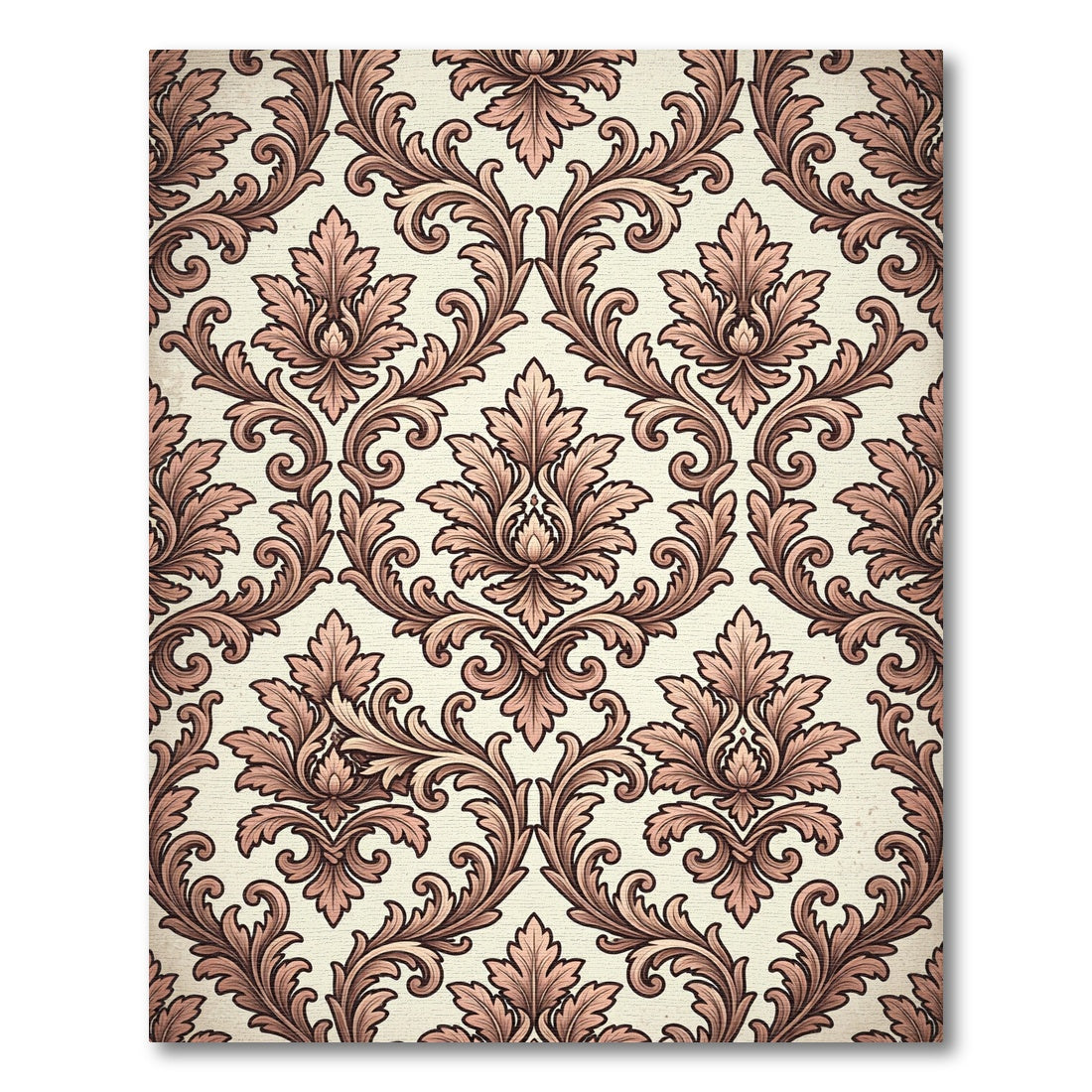 Elegant Beige Rose Acanthus Scroll Rug
