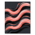 Modern Coral Pink Wavy Abstract Line Rug