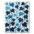 Deep Blue Ivy Vine Foliage Rug