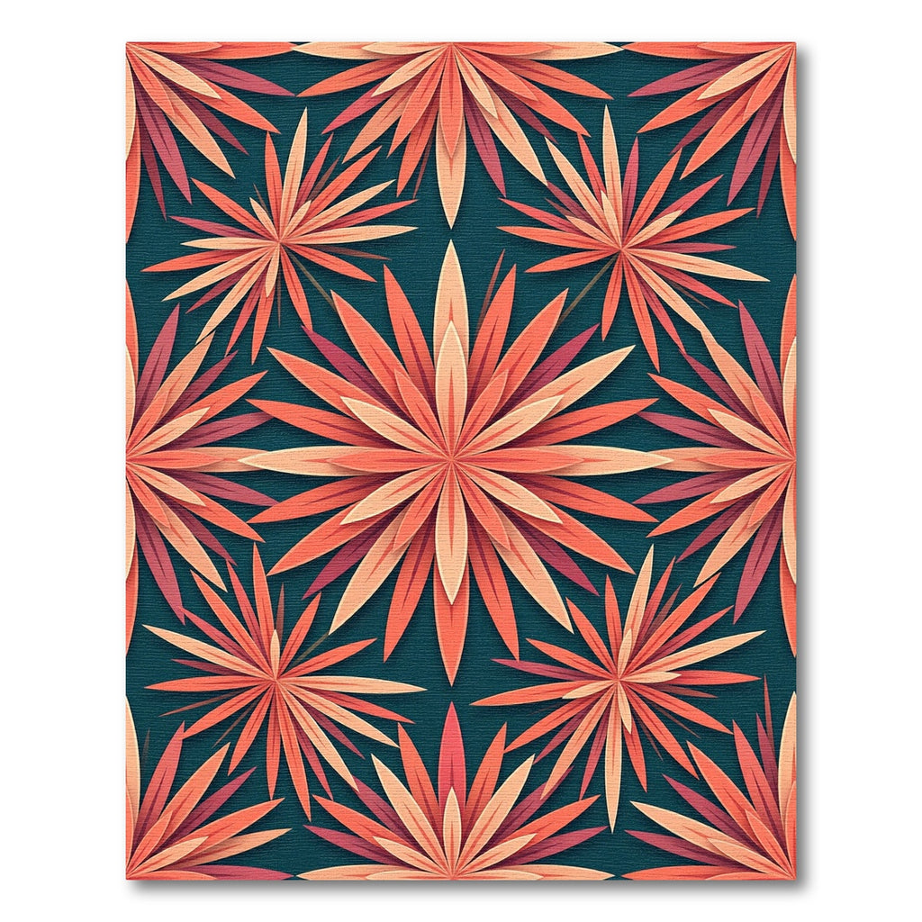 Coral Floral Burst Seamless Rug