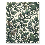 Lush Green Tropical Foliage Botanical Swirls Rug