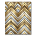 Gold Chevron Metallic Geometric Lines Rug