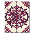 Fuchsia Crimson Lace Mandala Round Rug