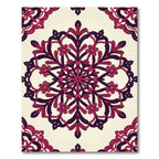Fuchsia Crimson Lace Mandala Round Rug