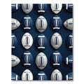 Navy Blue White American Football Grid Rug